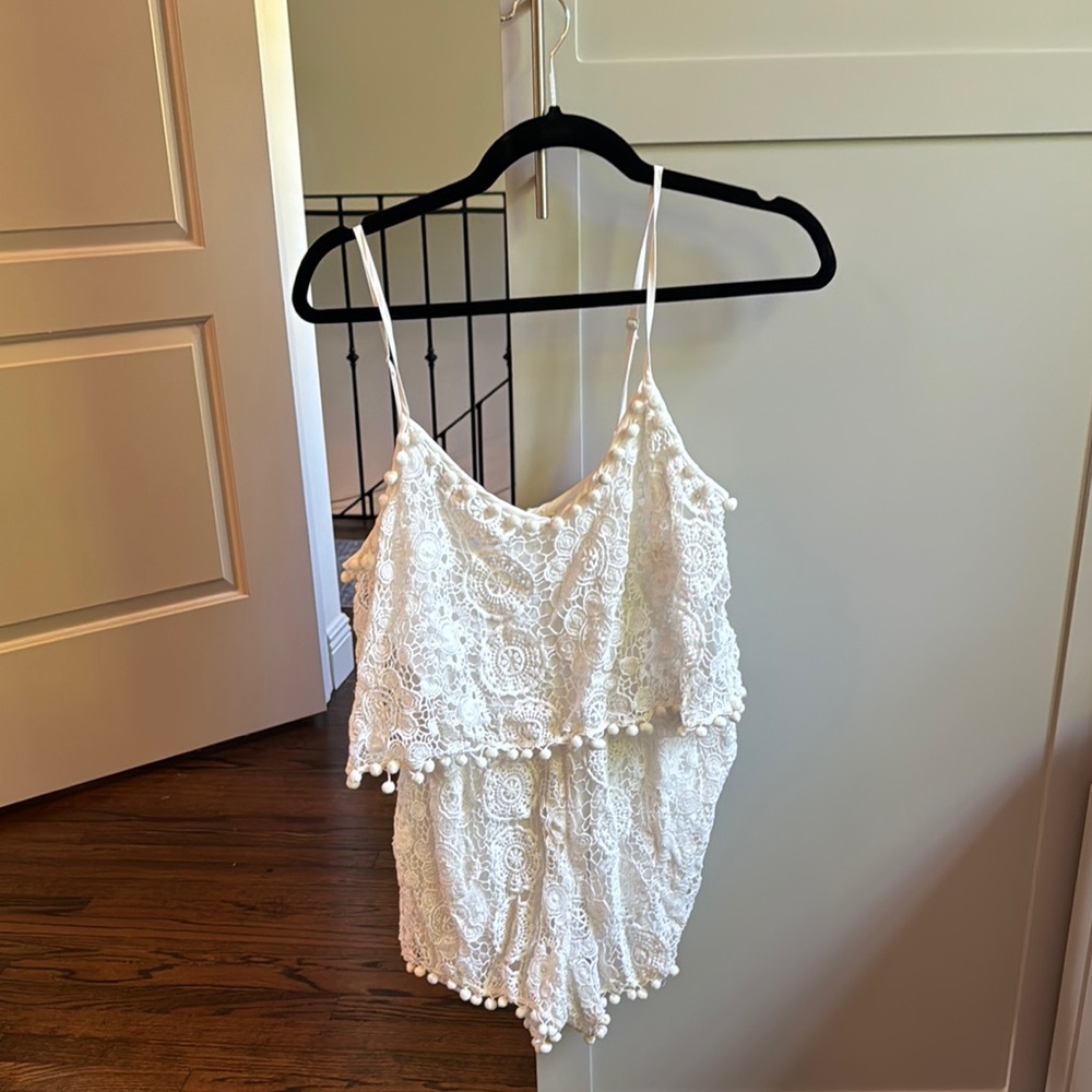 Tularosa Lace Pom-Pom Romper